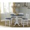 International Concepts Round 36 in Rd Extend Dining Table, 4 Emily Stools, White/Heather Gray, 36 W, 48 L, 35.3 in H, Wood K05-36RXT-6B-S6172-4 - alternate 2